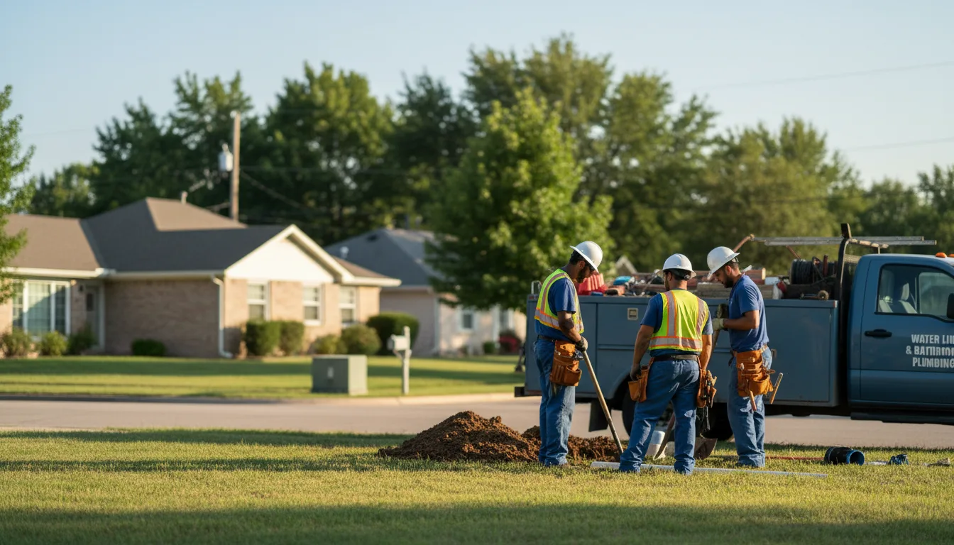 Residential water line and bathroom plumbing service in Sapulpa, OK